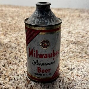 Vintage Milwaukee Brand Premium Beer 12oz Cone Top Can Hammonton NJ Milwaukee Co